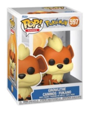 Figura Funko POP! Growlithe de Pokémon – vinilo coleccionable de 9 cm en caja ventana