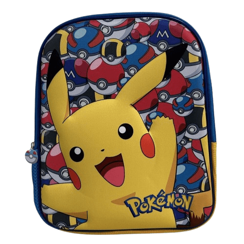 Mochila infantil Pokémon 3D de 29 cm con Pikachu y otros personajes clásicos en relieve