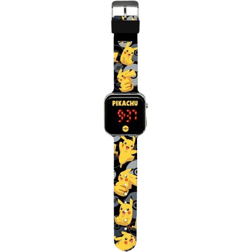 Reloj infantil Pokémon con pantalla LED digital y diseño de Pikachu – correa de silicona ajustable