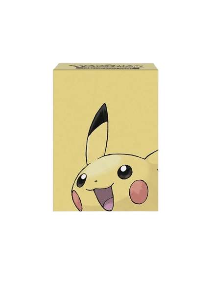 Caja de mazo Pokémon Ultra Pro Pikachu con diseño oficial amarillo y detalles eléctricos.