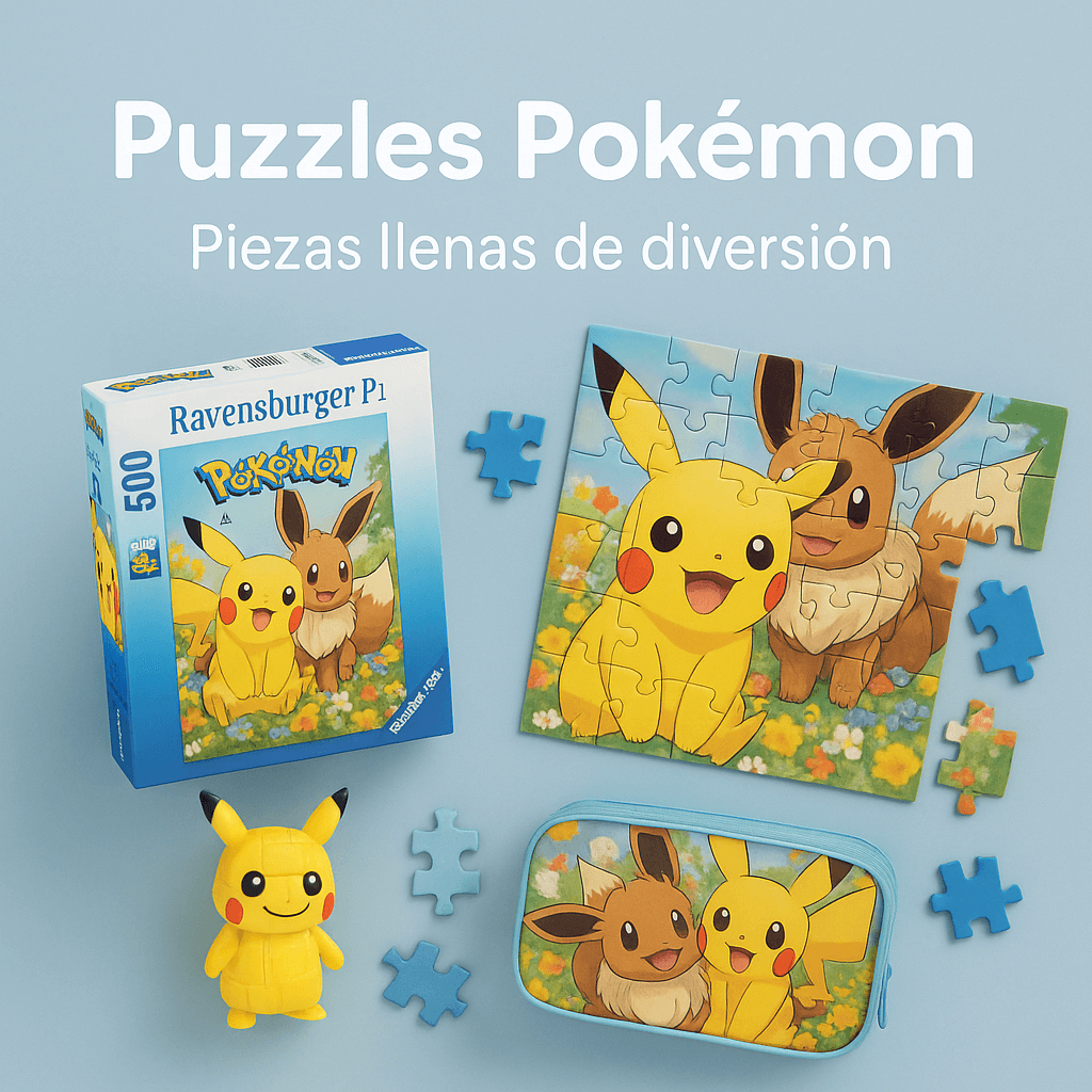 Desafía tu mente con puzzles Pokémon en 2D y 3D. Ideal para niños, adultos y coleccionistas.