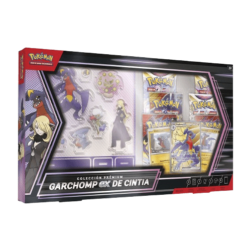 Blister de cartas Pokémon Juntos de Aventuras con Garchomp ex, carta gigante y entrenadora Cintia – en español