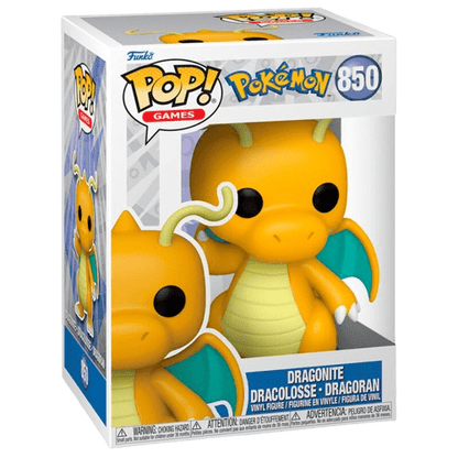 Figura Funko POP! Dragonite de Pokémon – diseño oficial de 9 cm en caja ilustrada con ventana