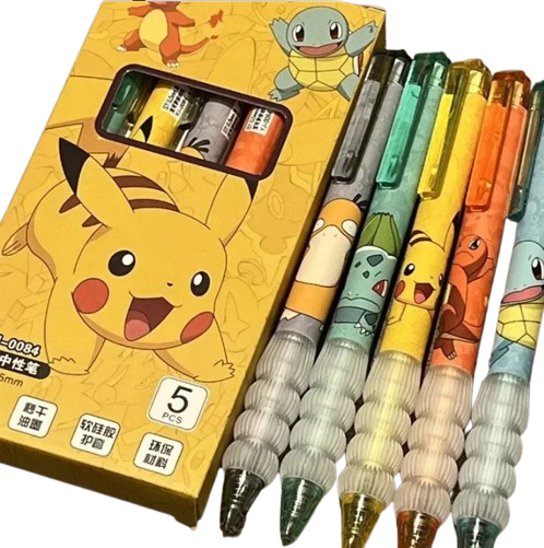 Set de 5 Bolígrafos Pokémon Gel 0.5 mm – ¡Colecciónalos Todos!”