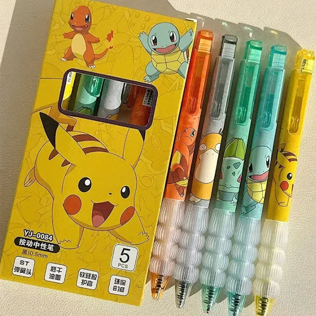Set de 5 Bolígrafos Pokémon Gel 0.5 mm – ¡Colecciónalos Todos!”
