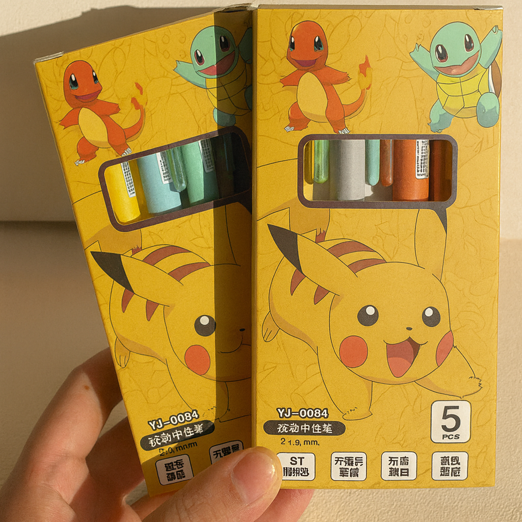 Set de 5 Bolígrafos Pokémon Gel 0.5 mm – ¡Colecciónalos Todos!”